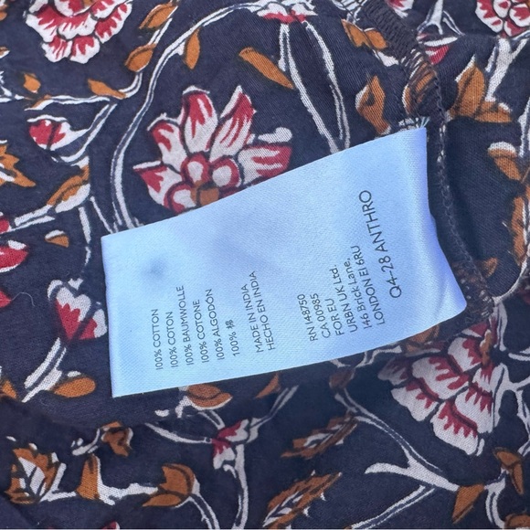 Anthropologie Othilia Sera Black Printed Ruffled Blouse Medium $158 - Picture 6 of 6